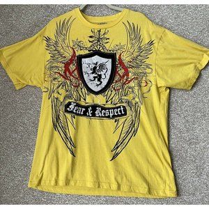 Urban Label Yellow Graphic T Shirt Fear & Respect Mens 2XL